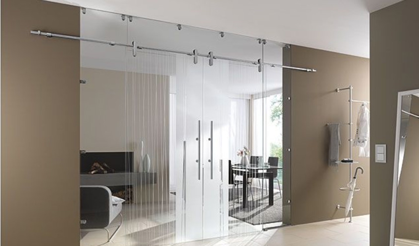 Hinged glass doors